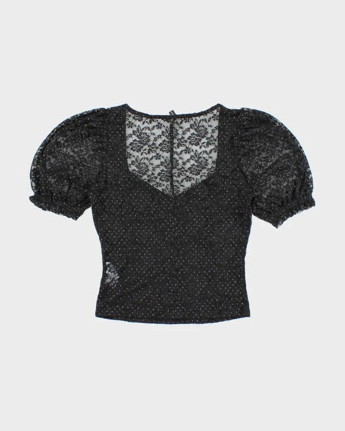 Vintage Y2k 00s Dynamite Polka Dot Lace Top - S sold by Rokit product image thumbnail 3