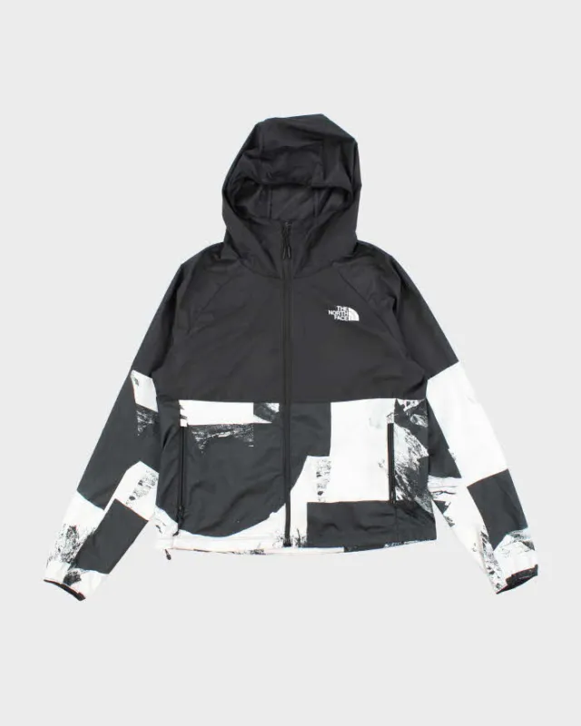 Women's The North Face Black and White Graphic Hooded Windbreaker - M sold by Rokit