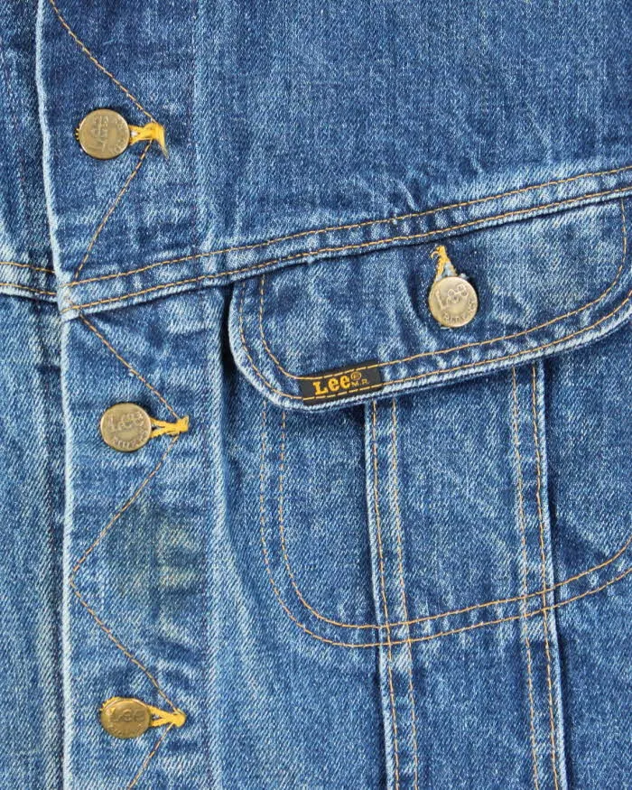 Vintage 80's Lee Dark Wash Heavyweight Denim Trucker Jacket - M sold by Rokit product image thumbnail 5