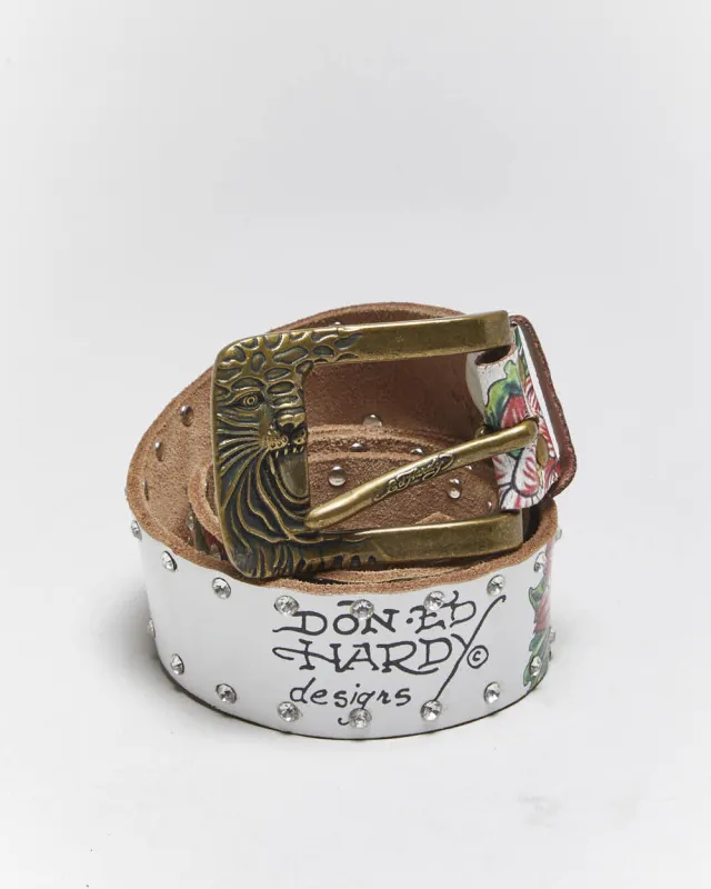 Vintage Y2k 00s Ed Hardy Rhinestone Belt - W29-W35 sold by Rokit