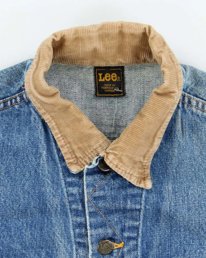Vintage 80's Lee Corduroy Collared Medium Wash Denim Jacket - S sold by Rokit product image thumbnail 5