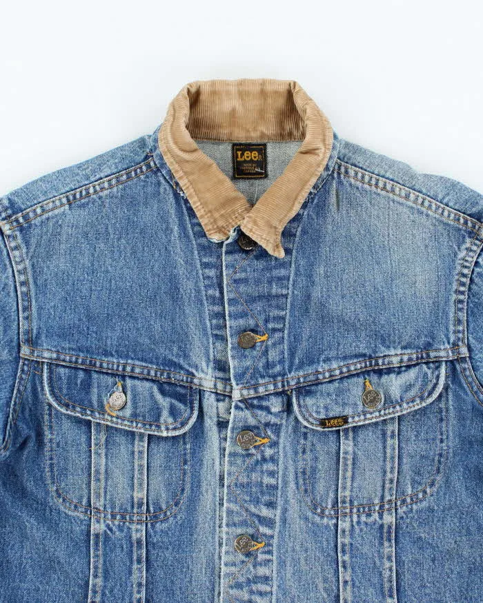 Vintage 80's Lee Corduroy Collared Medium Wash Denim Jacket - S sold by Rokit product image thumbnail 4