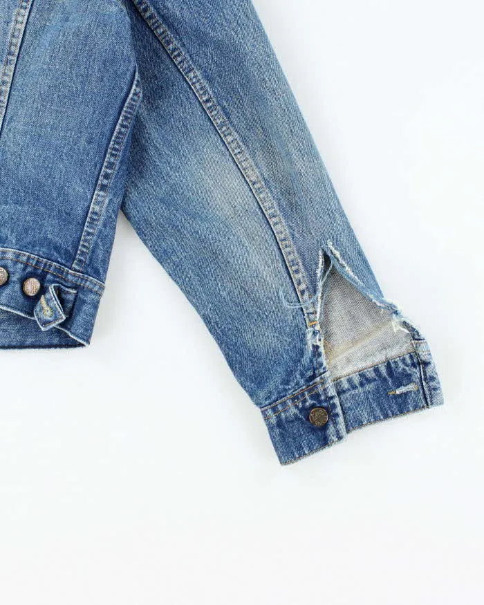 Vintage 80's Lee Corduroy Collared Medium Wash Denim Jacket - S sold by Rokit product image thumbnail 3