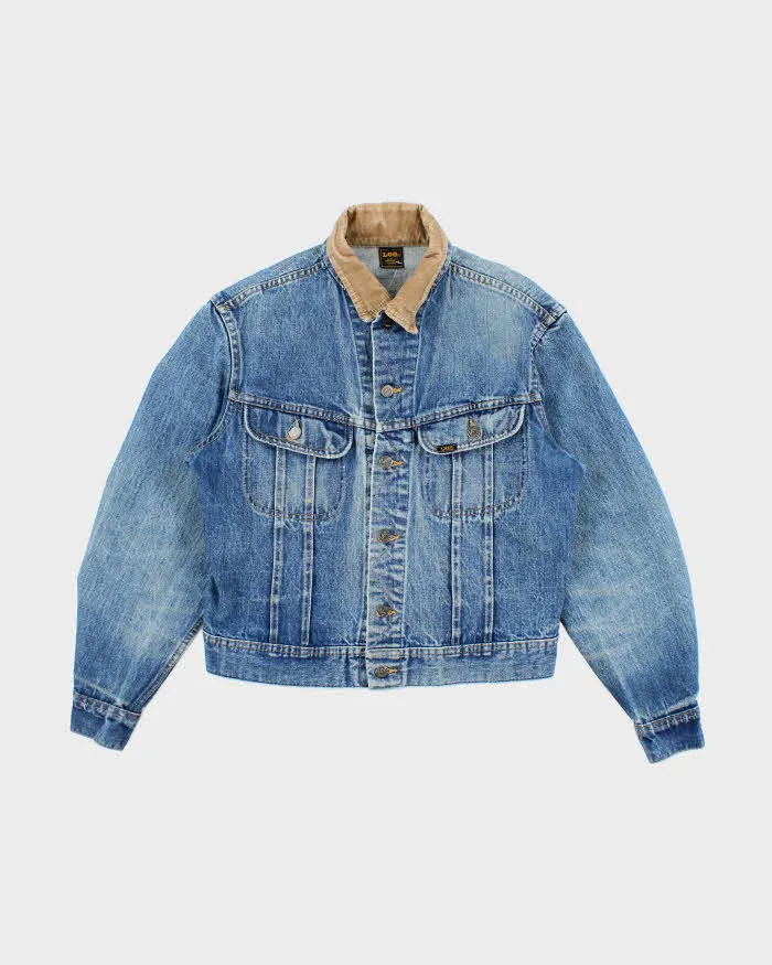 Vintage 80's Lee Corduroy Collared Medium Wash Denim Jacket - S sold by Rokit
