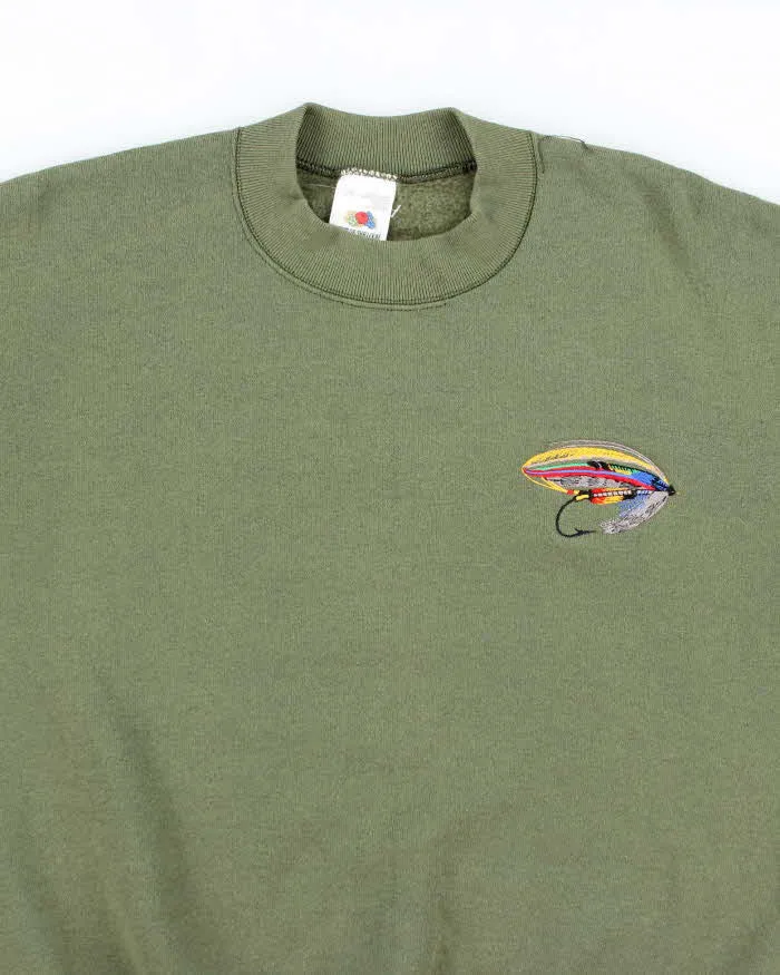 Vintage 90's Fishing Hook Embroidered Sweatshirt - L sold by Rokit product image thumbnail 3