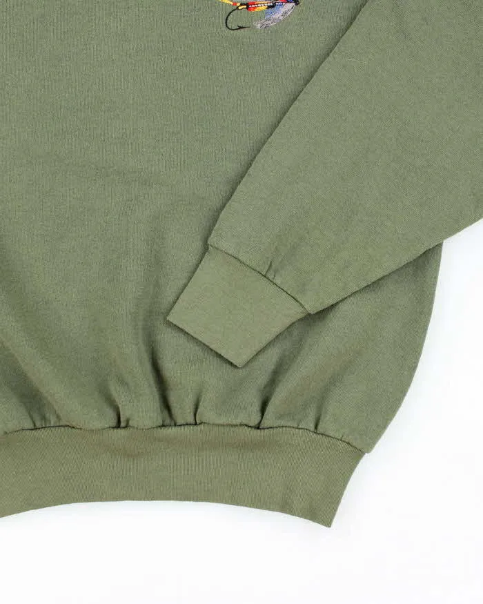 Vintage 90's Fishing Hook Embroidered Sweatshirt - L sold by Rokit product image thumbnail 4