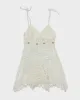 White Summer Cover Up Crochet Mini Dress - S sold by Rokit
