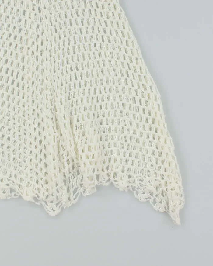 White Summer Cover Up Crochet Mini Dress - S sold by Rokit product image thumbnail 5