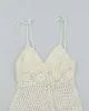 White Summer Cover Up Crochet Mini Dress - S sold by Rokit