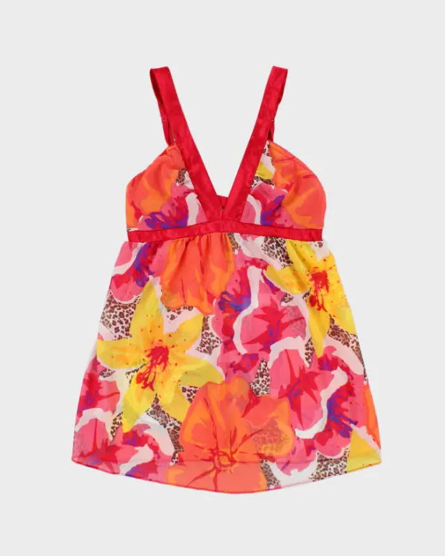 Vintage Dark Pink Floral Lingerie Camisole - S sold by Rokit