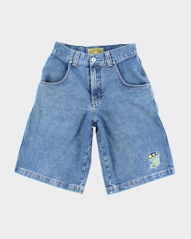 Vintage Y2K Jnco Wide Leg Embroidered Denim Shorts - W30 L14 sold by Rokit