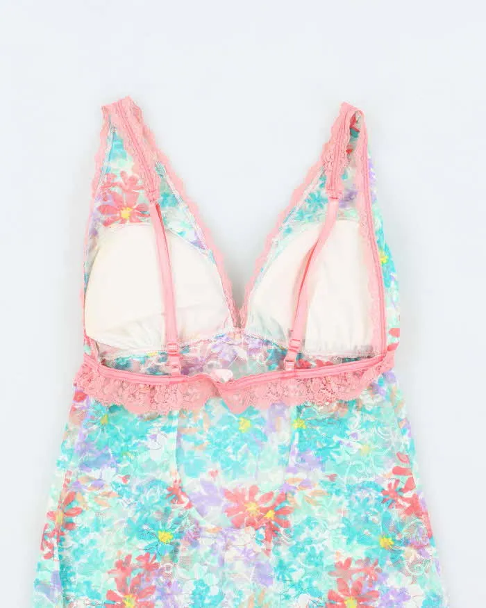 La Vie En Rose Turquiose and Pink Stretchy Slip - S sold by Rokit product image thumbnail 4