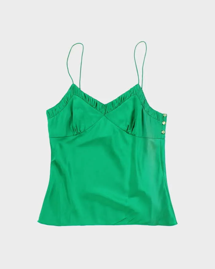 Club Monaco Emerald Green Silk Tank Top - S sold by Rokit