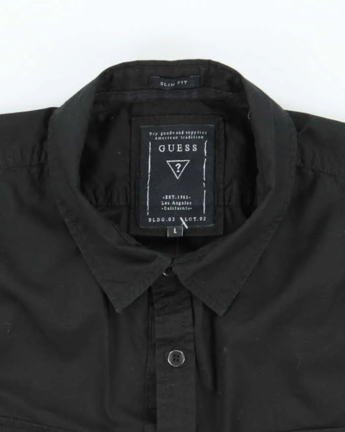 Vintage Y2K Guess Black Plain Long Sleeve Shirt - L sold by Rokit product image thumbnail 5