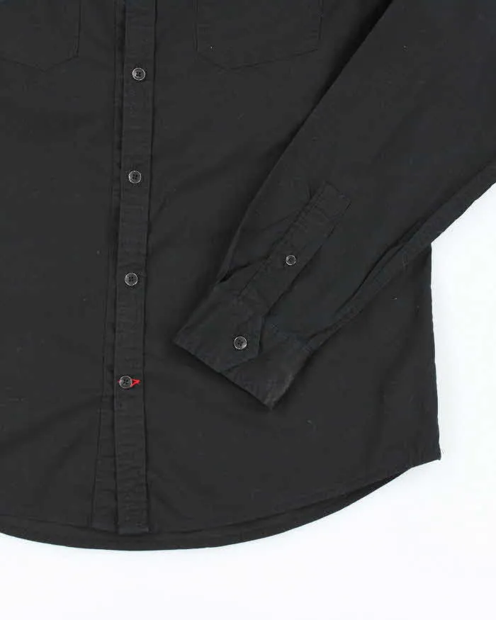 Vintage Y2K Guess Black Plain Long Sleeve Shirt - L sold by Rokit product image thumbnail 4