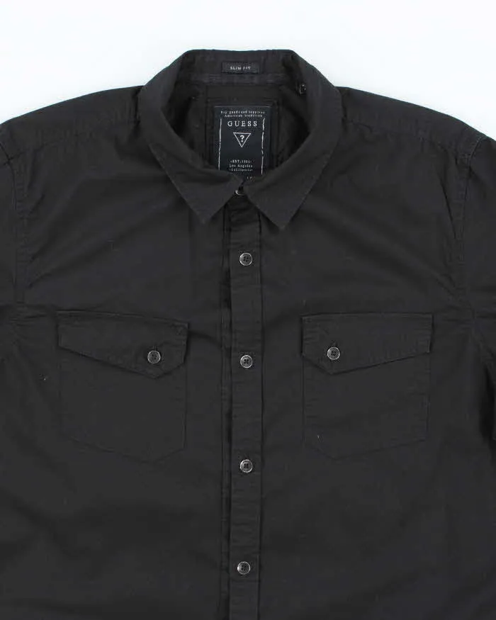 Vintage Y2K Guess Black Plain Long Sleeve Shirt - L sold by Rokit product image thumbnail 3