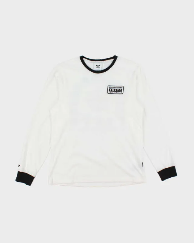 Vintage Adidas Neighbourhood Embroidered Patch Long Sleeve T-Shirt - M sold by Rokit