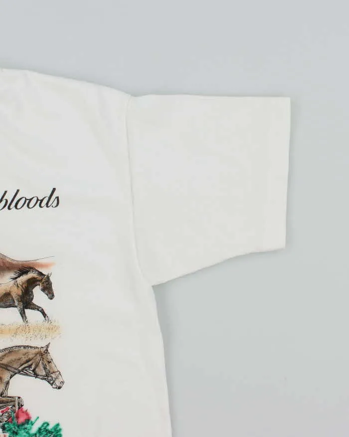 Vintage 90's Warmbloods Horse Riding Graphic T-Shirt - L sold by Rokit product image thumbnail 4