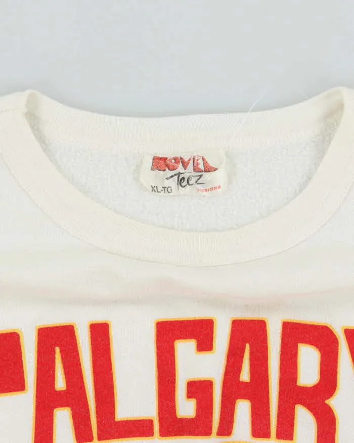 Vintage 80's Calgary Flames Looney Tunes NHL Hockey Sweatshirt - XL sold by Rokit product image thumbnail 5