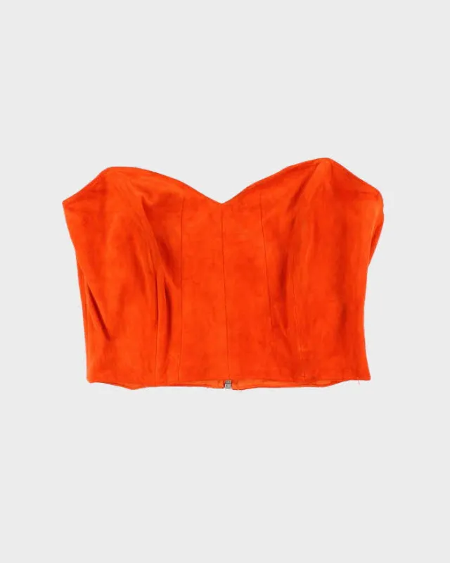 Vintage 1990s Danier Orange Suede Tube Top - S sold by Rokit