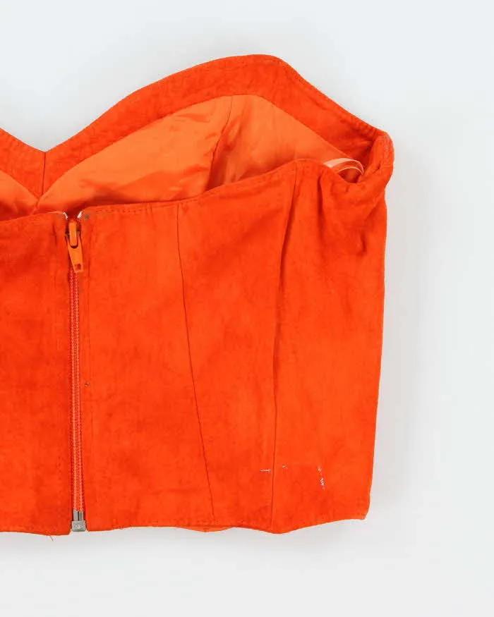 Vintage 1990s Danier Orange Suede Tube Top - S sold by Rokit product image thumbnail 4