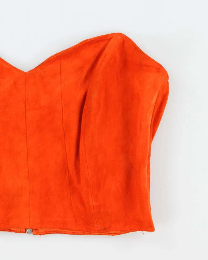 Vintage 1990s Danier Orange Suede Tube Top - S sold by Rokit product image thumbnail 3