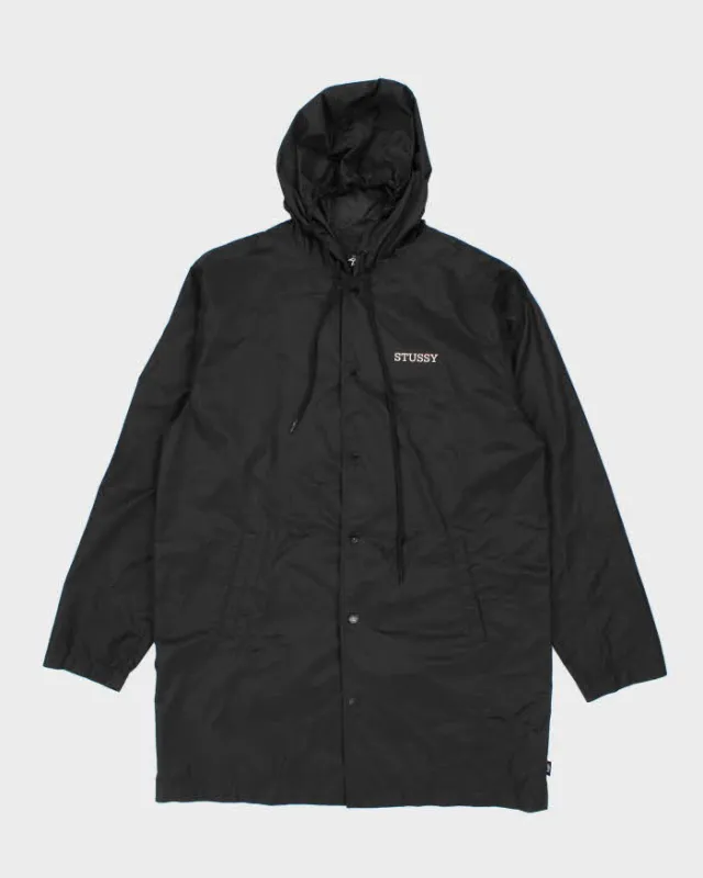 Vintage Stussy Small Logo Snap Button Hooded Anorak Jacket - M sold by Rokit