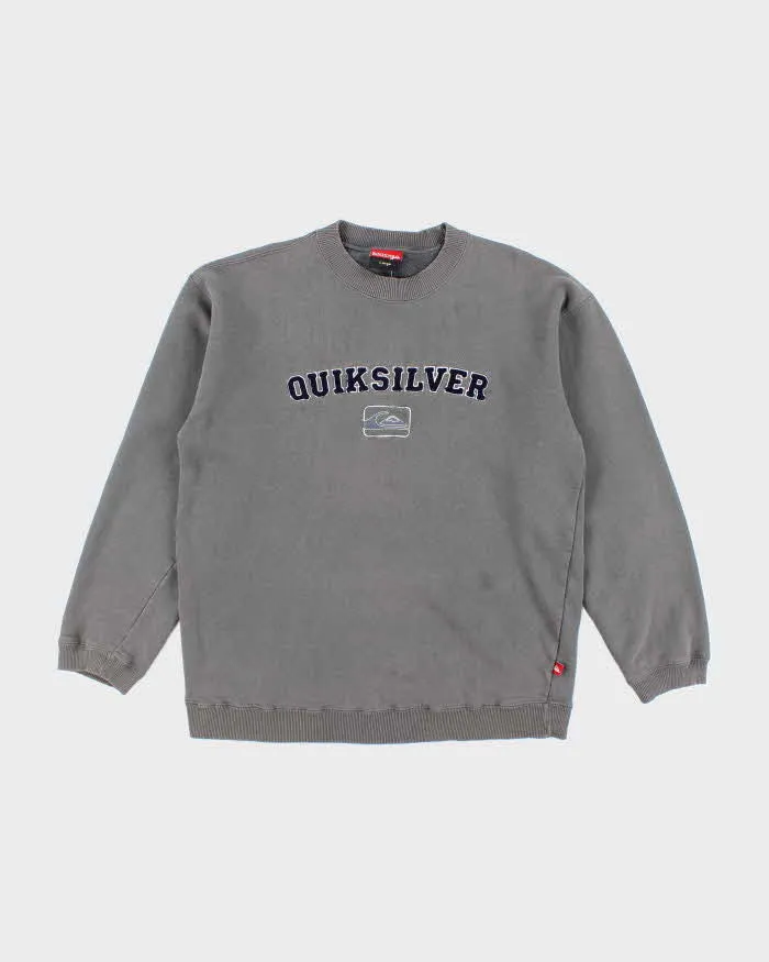 Vintage Quiksilver Embroidered Centre Logo Sweatshirt - L sold by Rokit