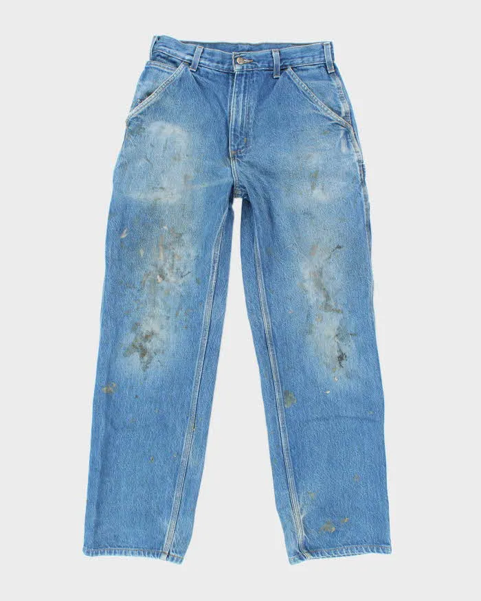 Vintage Carhartt Paint Splattered Denim Carpenter Trousers - W28 L29 sold by Rokit