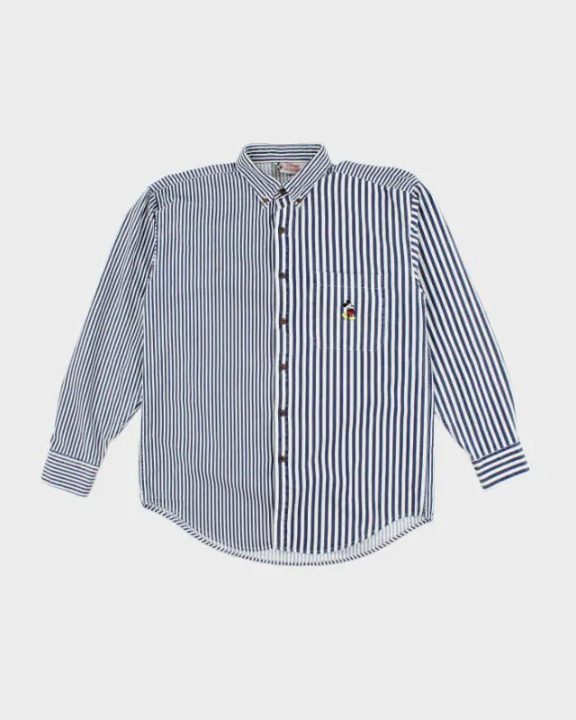 Vintage 90's Disney Embroidered Striped Long Sleeve Shirt - S sold by Rokit