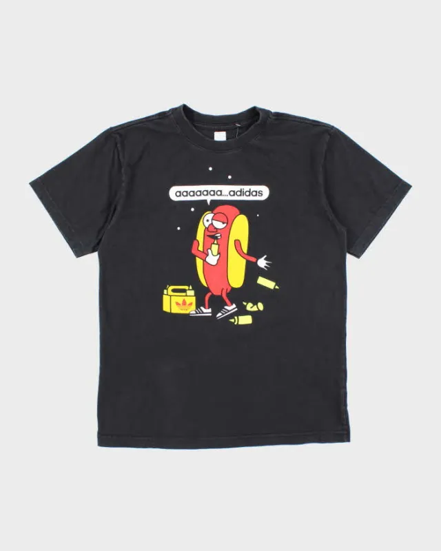 Vintage Y2K Adidas Drunk Hot Dog Graphic T-Shirt - L sold by Rokit