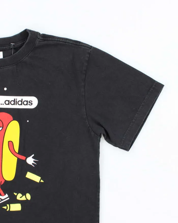 Vintage Y2K Adidas Drunk Hot Dog Graphic T-Shirt - L sold by Rokit product image thumbnail 4