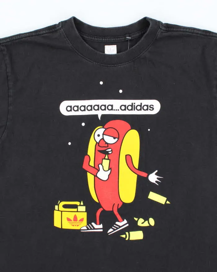 Vintage Y2K Adidas Drunk Hot Dog Graphic T-Shirt - L sold by Rokit product image thumbnail 3