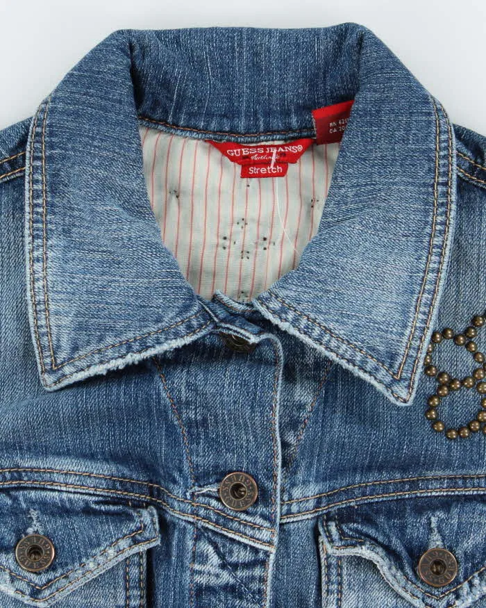 Vintage Y2K Guess Jeans Cropped Medium Wash Denim Jacket - M sold by Rokit product image thumbnail 5
