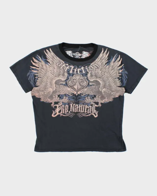 Vintage Y2K Affliction Gothic Graphic T-Shirt - XXL made by Rokit