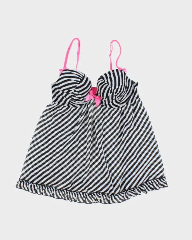 Vintage Y2k 00s La Senza Stripe Mesh Cami - M sold by Rokit