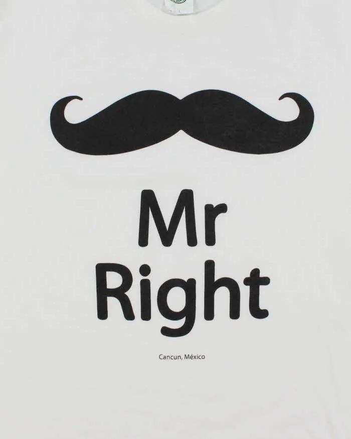 Vintage Y2K Mr Right Comedy Slogan T-Shirt - L sold by Rokit product image thumbnail 3