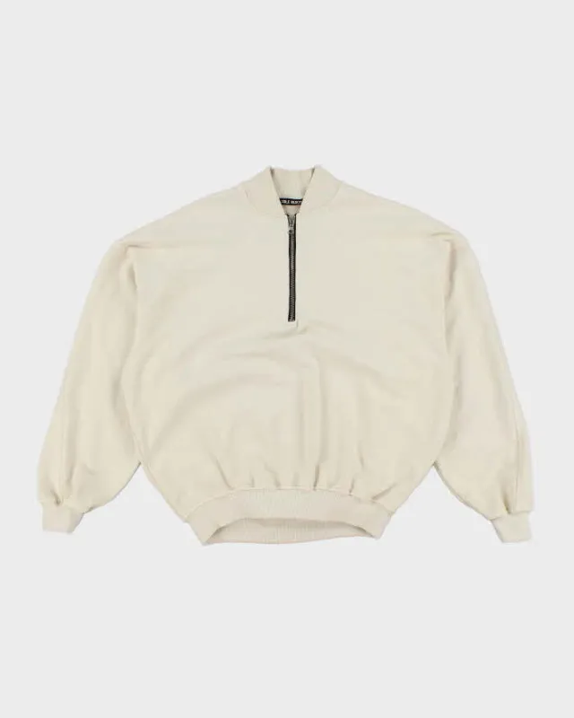 Cole Buxton Heavyweight Quarter Zip Warm Up Sweatshirt - M sold by Rokit