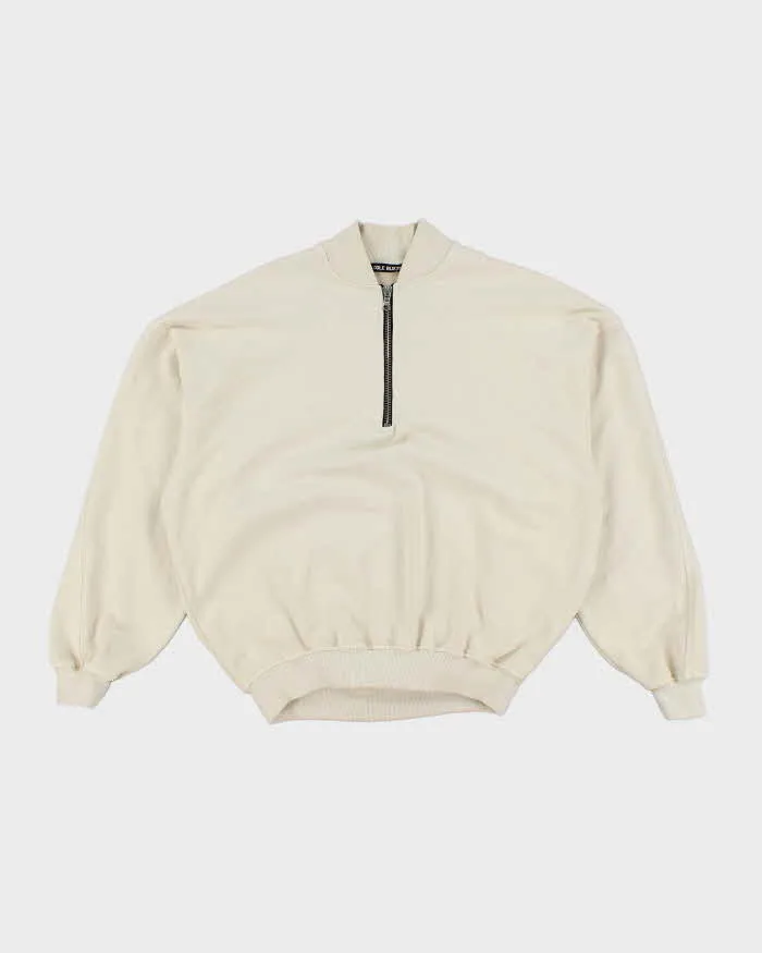 Cole Buxton Heavyweight Quarter Zip Warm Up Sweatshirt - M sold by Rokit
