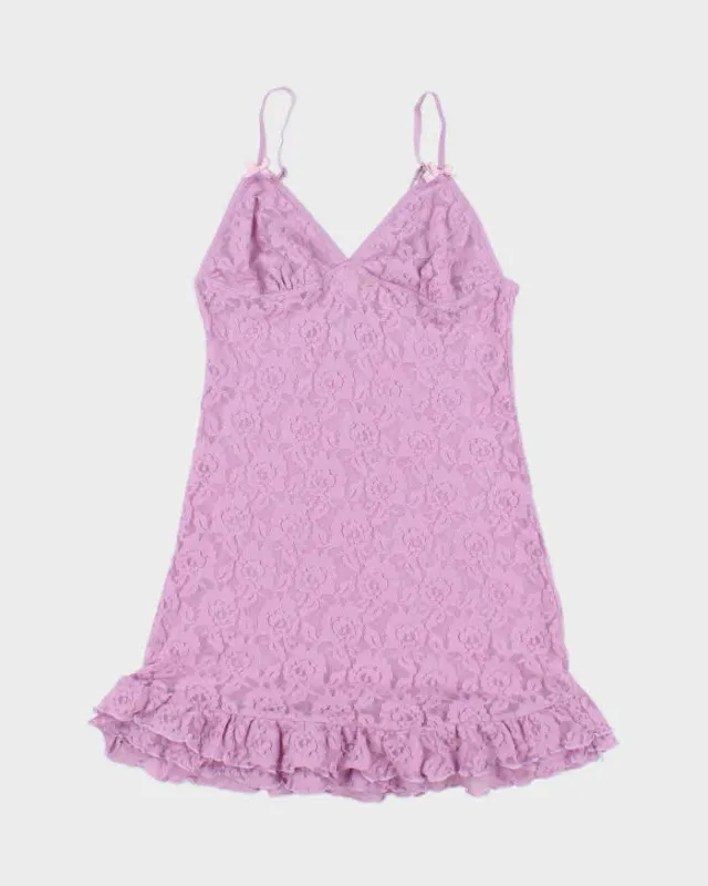 Vintage Y2k 00s La Vie En Rose Lace Slip Dress - S sold by Rokit