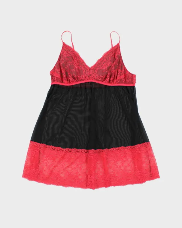 Vintage Y2k 00s LA Vie En Rose Mesh Cami - L sold by Rokit