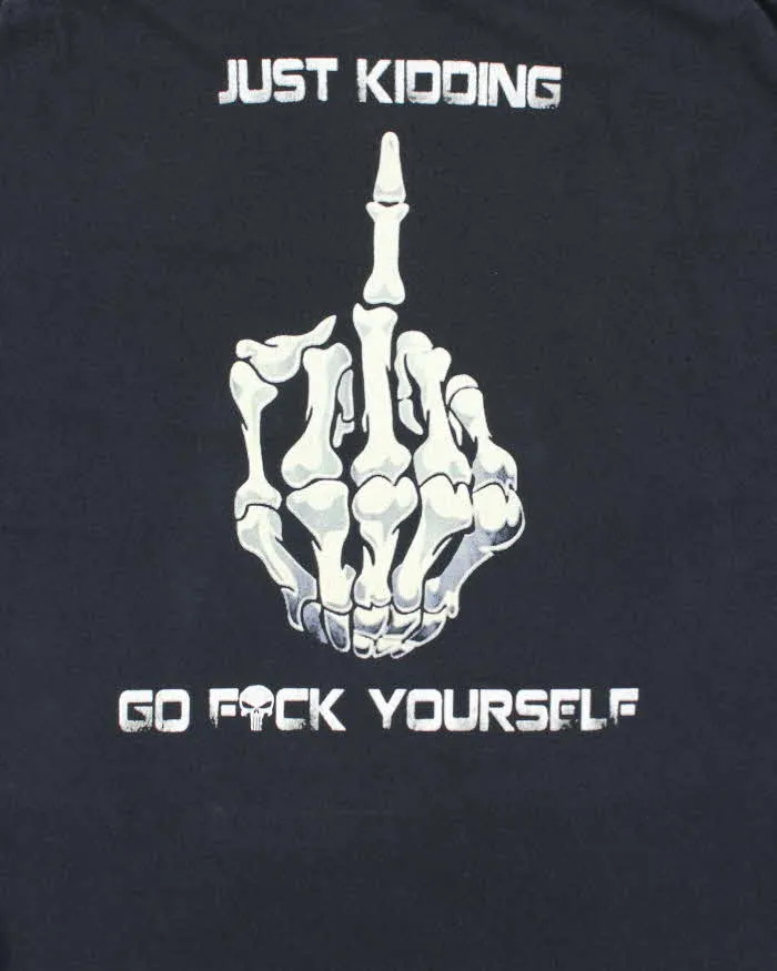 Vintage Y2K Skull Slogan Graphic T-Shirt - XL sold by Rokit product image thumbnail 4