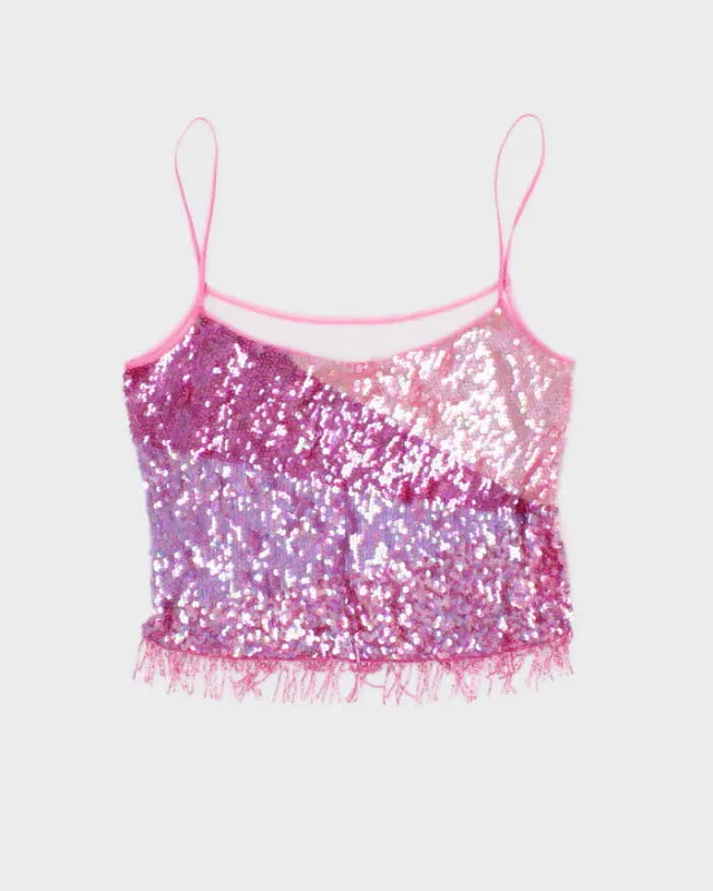 Vintage Y2k 00s Sequin Beaded Cami - S sold by Rokit