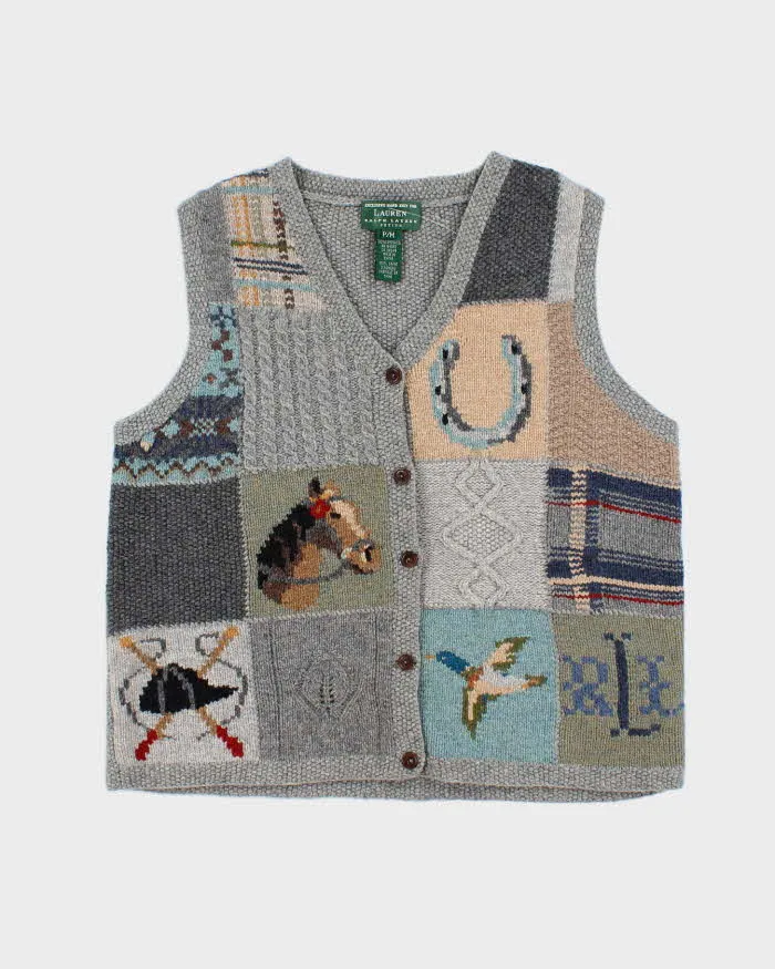 Vintage Ralph Lauren Wool Button Up Tank Knit - M sold by Rokit