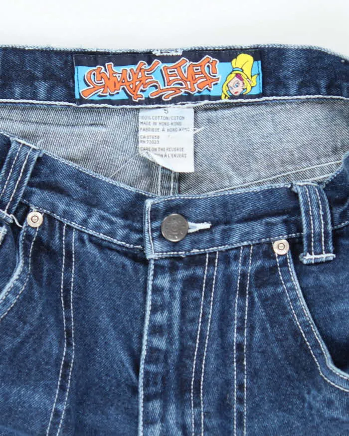 Vintage Y2K Snakeyes Dark Wash Wide Leg Flared Jeans - W28 L30 sold by Rokit product image thumbnail 5