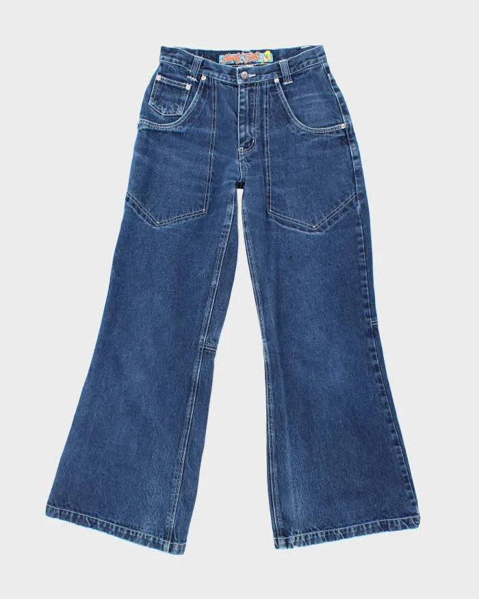 Vintage Y2K Snakeyes Dark Wash Wide Leg Flared Jeans - W28 L30 sold by Rokit
