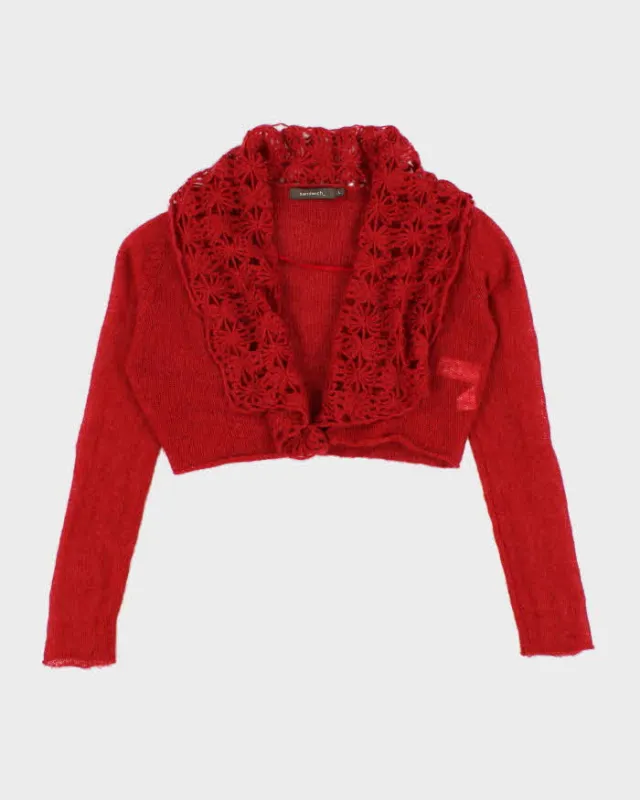 Vintage Y2k 00s Sandwich Mohair Blend Cardigan - L sold by Rokit