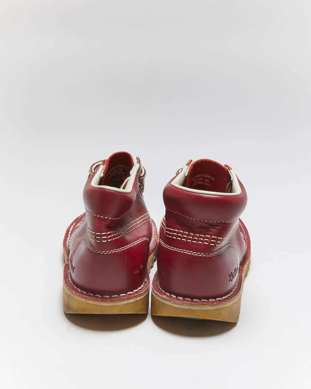 Vintage Kickers Red Leather Hi Boots- UK5 sold by Rokit product image thumbnail 4