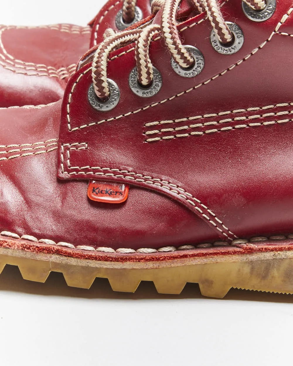 Vintage Kickers Red Leather Hi Boots- UK5 sold by Rokit product image thumbnail 5