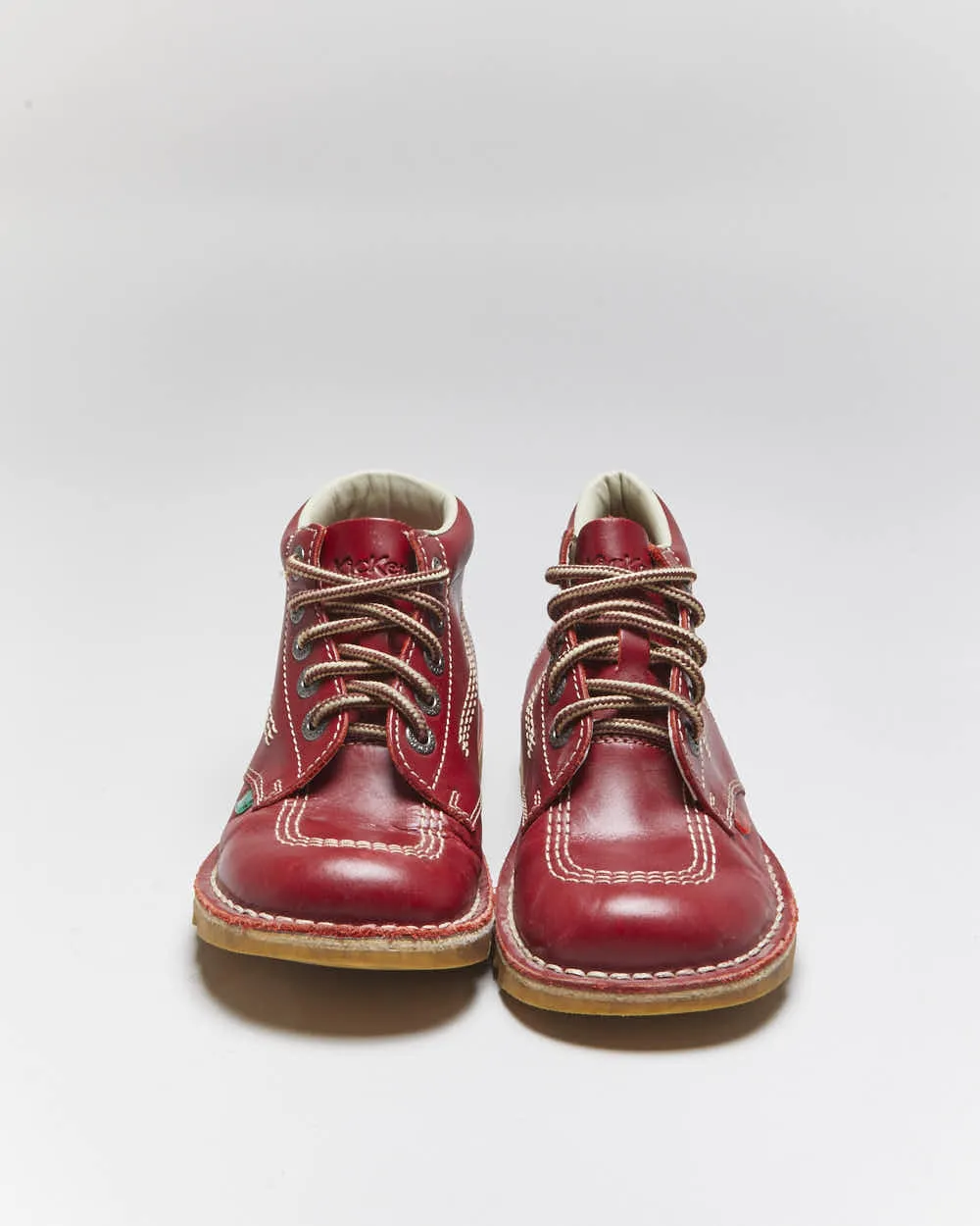 Vintage Kickers Red Leather Hi Boots- UK5 sold by Rokit product image thumbnail 2
